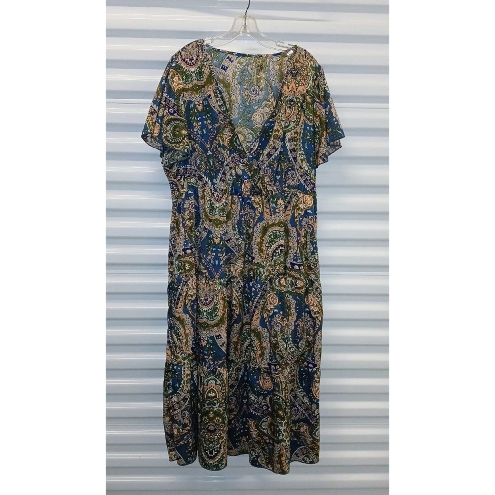 Women's Unbranded Blue Green Paisley Maxi Dress 2XL